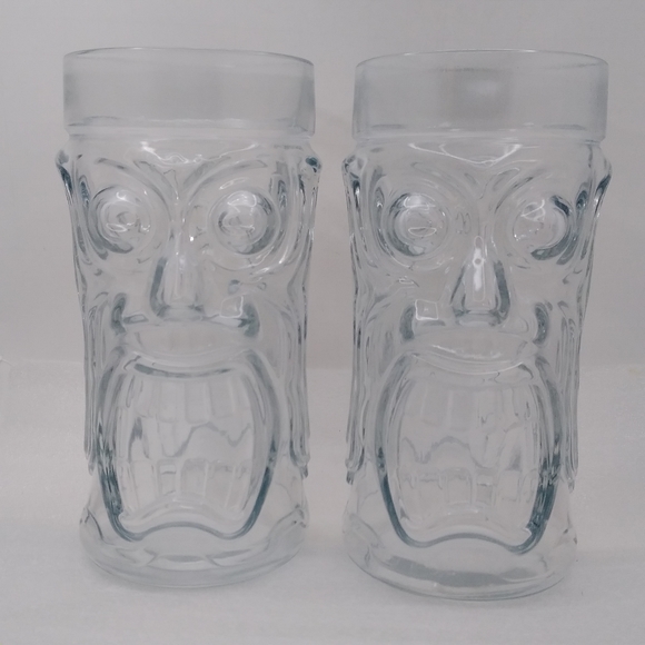 Set of 2 Anchor Hocking Drinking GLASSES Screaming Tiki 16 oz - Picture 11 of 12